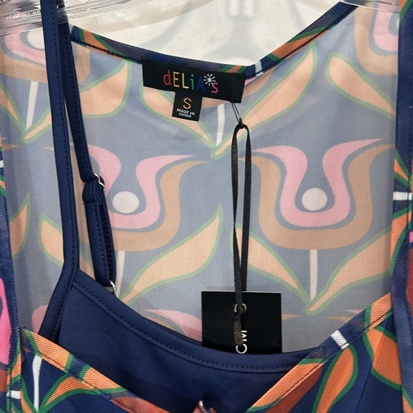 DELIA*S BY DOLLS KILL 70s DISCO BLISS MESH CROP TOP w/ tank small new w tags - Picture 2 of 8